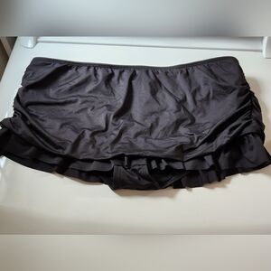 Black Ruffled Swim Skirt